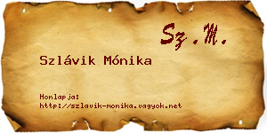 Szlávik Mónika névjegykártya