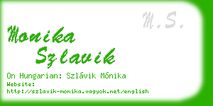monika szlavik business card