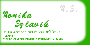 monika szlavik business card